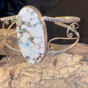 Exotic Landis Turquoise Natural Gemstone 925 ss cuff